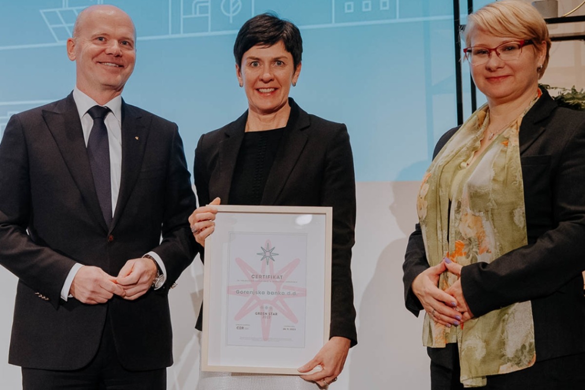 Gorenjska Banka - Prejemnik Green star certifikata